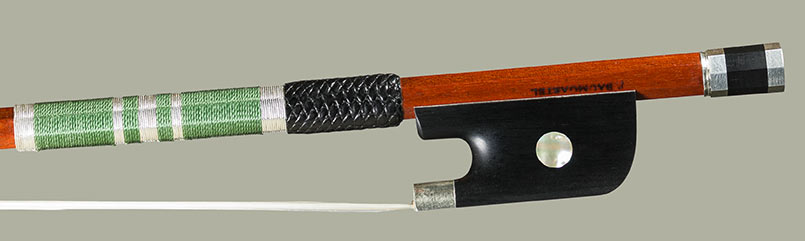 Frog and tinsel grip of Pageot model violin bow, by Peg Baumgartel